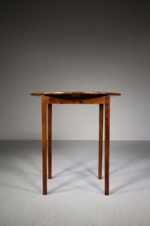 English 19th Century Antique Solid Yew Wood Side Table