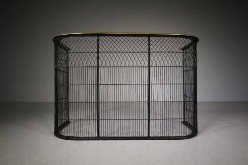 English 19th Century Antique Fire Guard-chunky Brass Rail