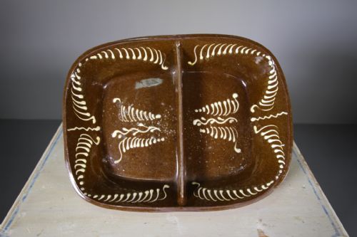 Large 19th Century Welsh Antique Slipware Dish