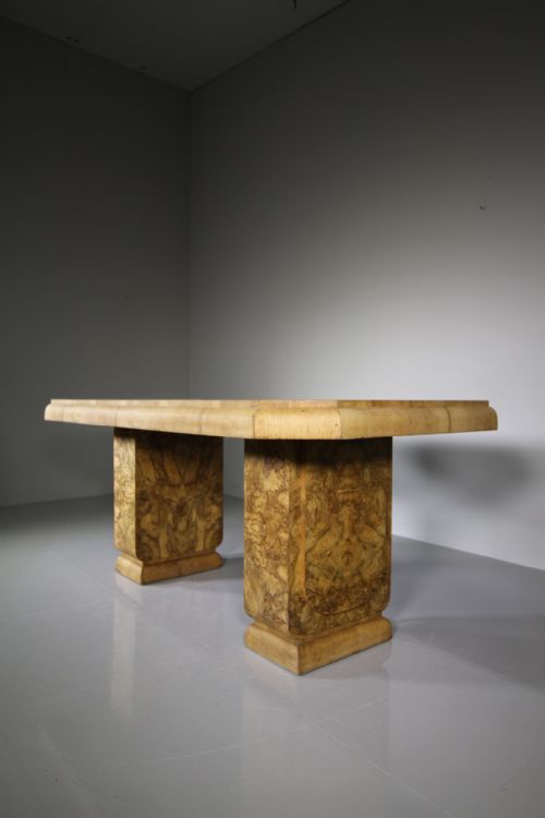 English Art Deco Antique Walnut Dining Table