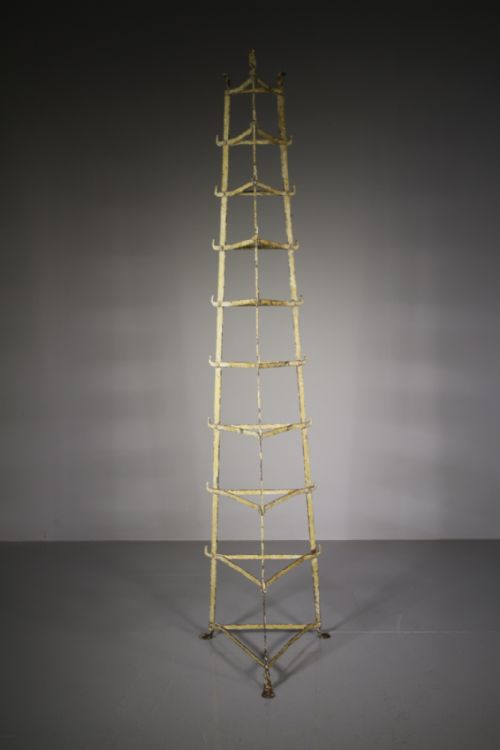 Very Tall Antique Wrought Iron Pan Stand