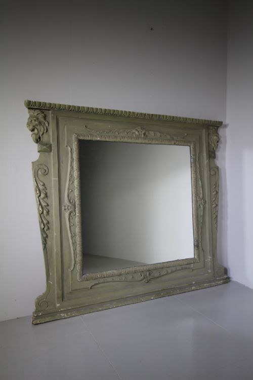 19th Century Antique Lions Head Wall Mirror