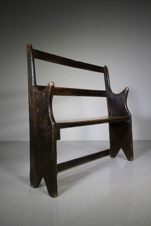 Simple English 18th Century Painted Pine Antique Settle