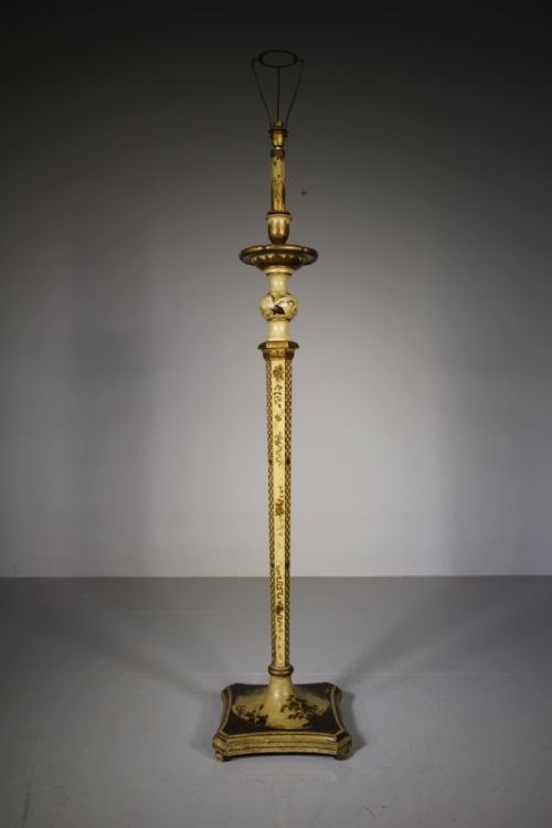 English Edwardian Antique Chinoiserie Floor Lamp