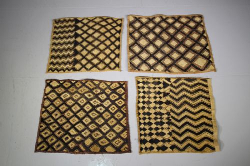 Collection of Four Early 20th Century Kuba Cloths