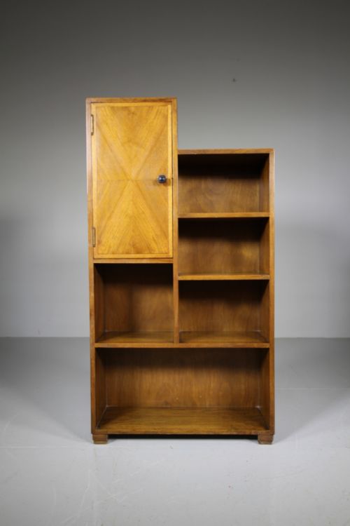 Heals 1920’S Walnut Stepped Open Bookcase