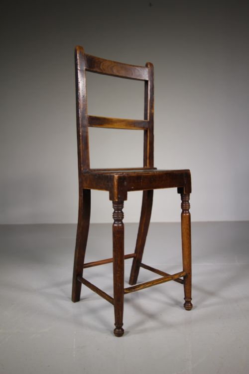 Beautiful English Antique Elm Deportment Chair