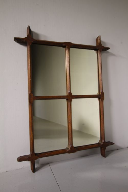 19th Century Antique Oak Oxford Mirror