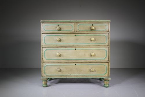 Fabulous Original Painted Pine Regency Antique Chest of Drawers
