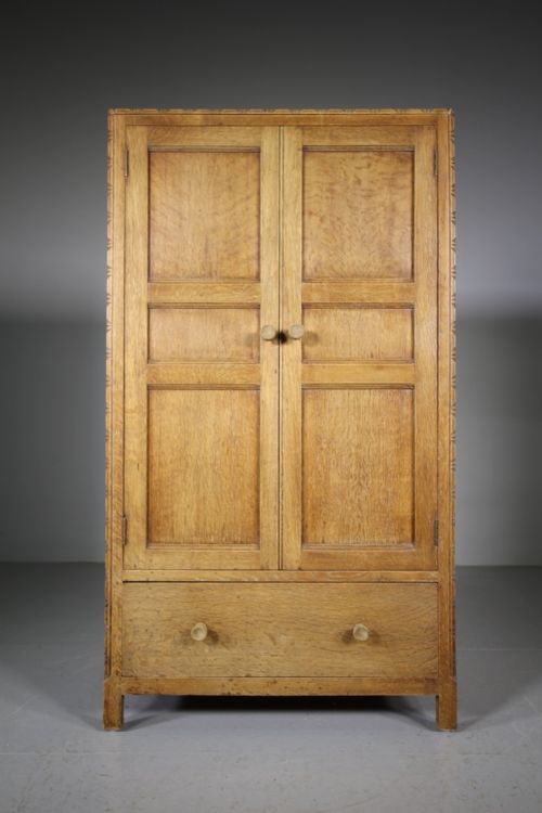 Heals Antique Oak Tall Boy Cupboard