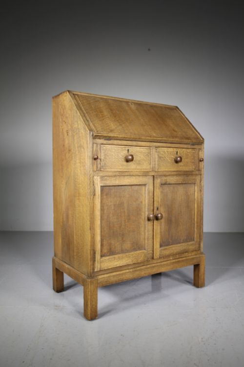 Heals 1920’S Oak Bureau – Labelled