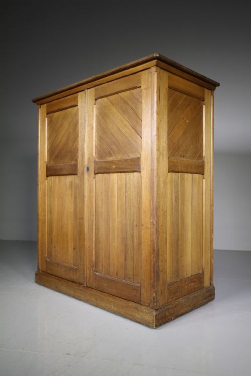 English 19th Century Antique Linen Press Cupboard