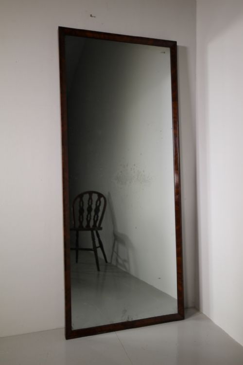 Large Mid 19th Century Mahogany Mirror – Original Plate