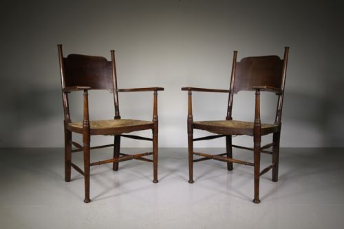 Pair of 19th Century William Birch Antique Armchairs