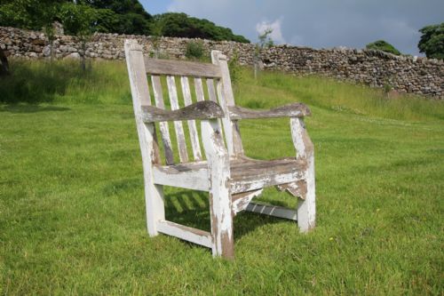 Edwardian Antique Teak Garden Armchair