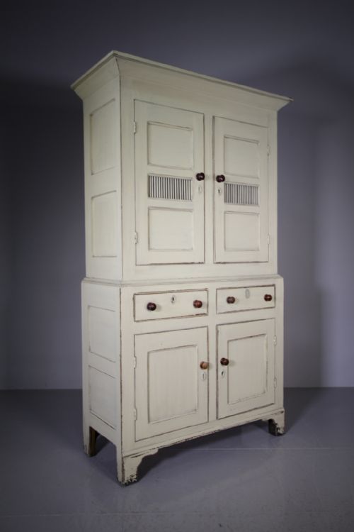 Georgian Welsh Antique Bread & Cheese Cupboard in Paint