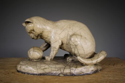 Rare English 19th Century Antique Lefco Cat