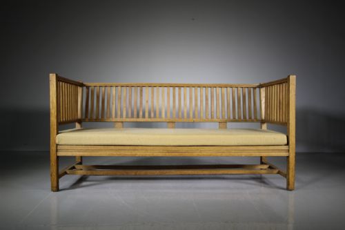 Rare Heals Edwardian Antique Oak Sofa