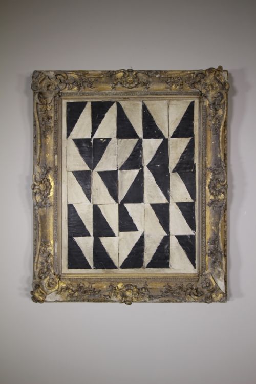 1950’S Geometric Abstract Painting in Antique Gilt Frame