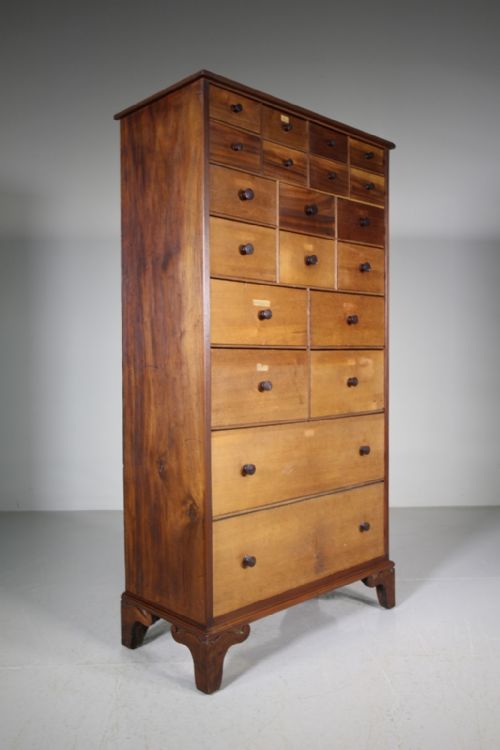 Georgian Antique Mahogany Bank of Drawers