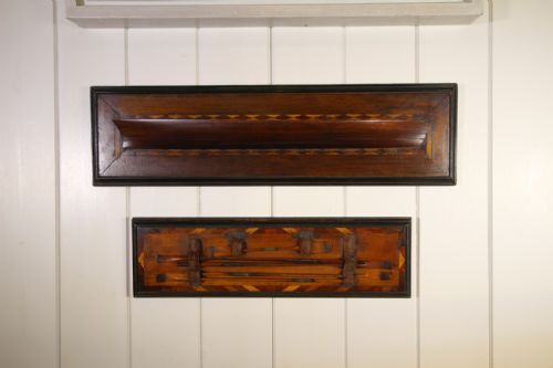 Rare Pair of English 19th Century Antique Half Ships Hull & Oars