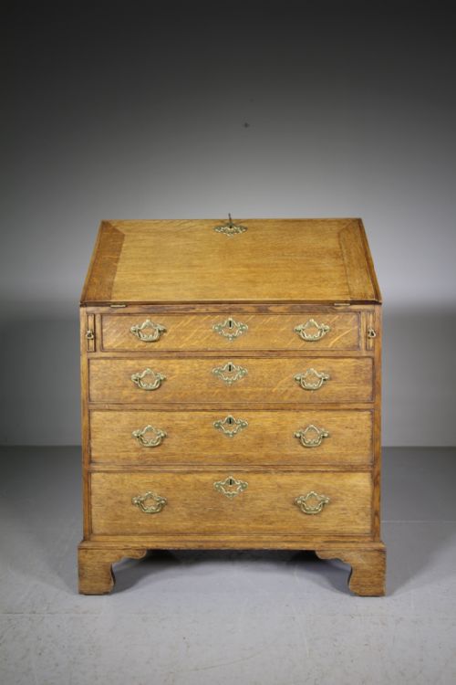 English Georgian Antique Oak Bureau