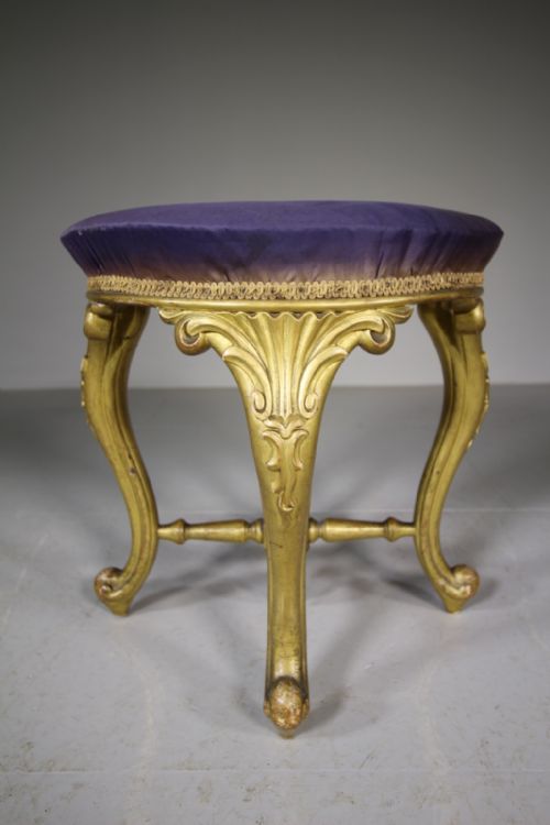19th Century Antique Original Gilt Stool