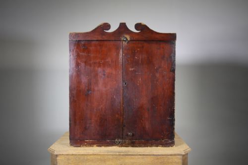 Early 19th Century Antique Painted Pine Wall Cabinet