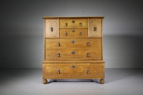 19th Century Antique Oak Chest by Marsh Jones & Cribb