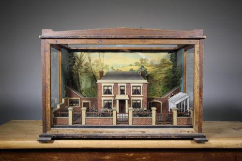 Amazing 19th Century English Country House & Garden Antique Diorama