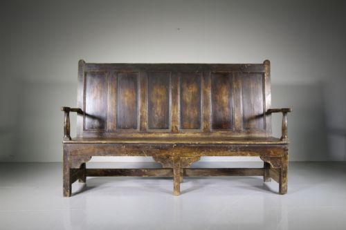 Georgian Antique Cumbrian Painted Pine Settle Seat