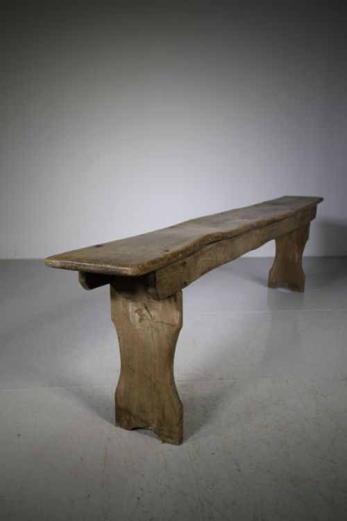 English 19th Century Antique Elm Bench Seat