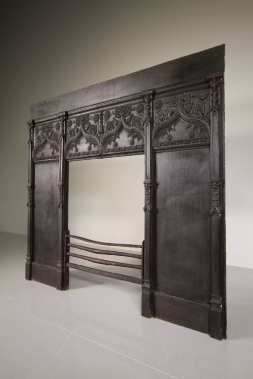 19th Century Antique Cast Iron Fire Surround by Thomas Elsley