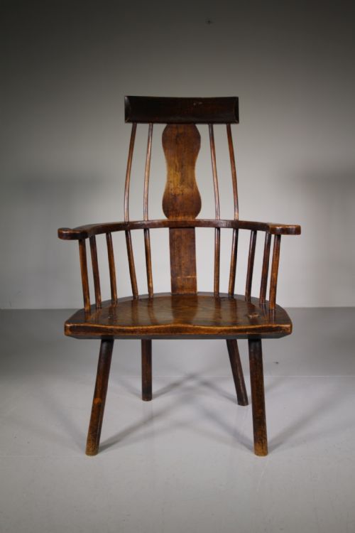 Astoundingly Good Welsh 18th Century Primitive Antique Windsor Armchair
