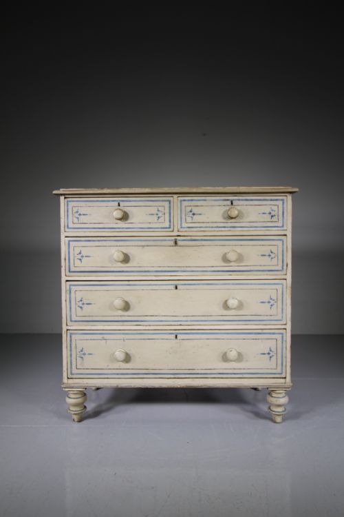 Regency Original Painted Pine Antique Chest of Drawers