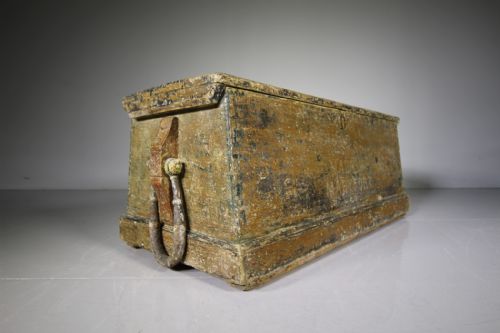 English 19th Century Seaman’s Antique Painted Pine Chest