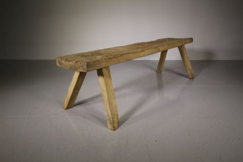 Welsh Early 19th Century Antique Oak Pig Bench