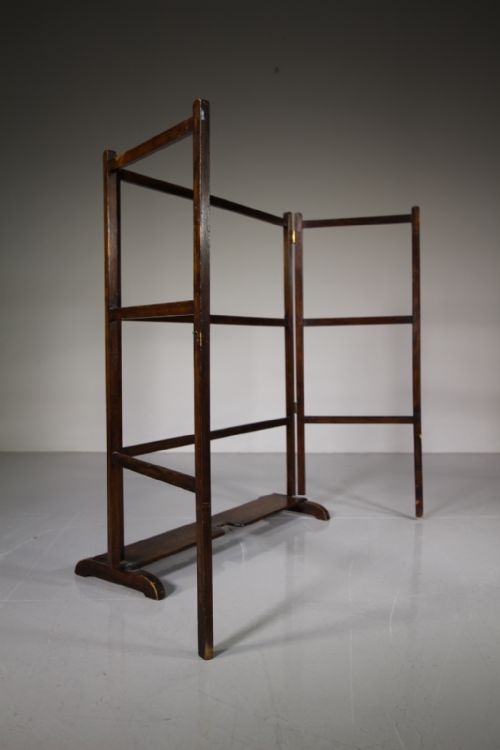 English 19th Century Antique Mahogany Folding Clothes Rail
