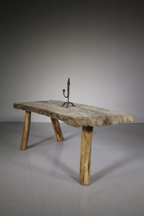 Primitive 19th Century Antique Pig Bench Table