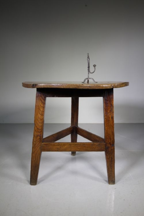 18th Century Antique Welsh Oak Cricket Table
