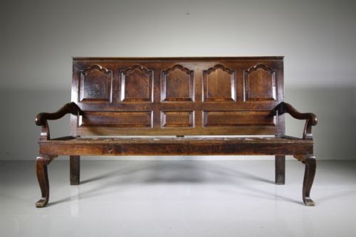 
18th Century North Country Antique Oak Settle