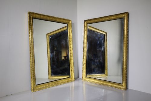 Large Pair of English 19th Century Antique Gilt Mirrors
