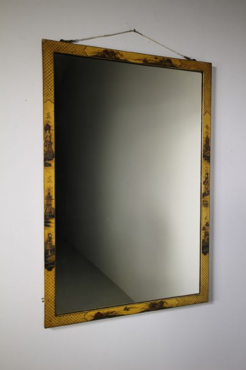 
English 19th Century Large Antique Chinoiserie Wall Mirror