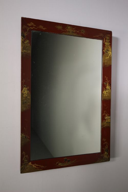 English 19th Century Antique Chinoiserie Wall Mirror