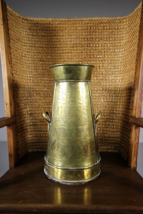 Rare Edwardian Antique Brass Milk Churn