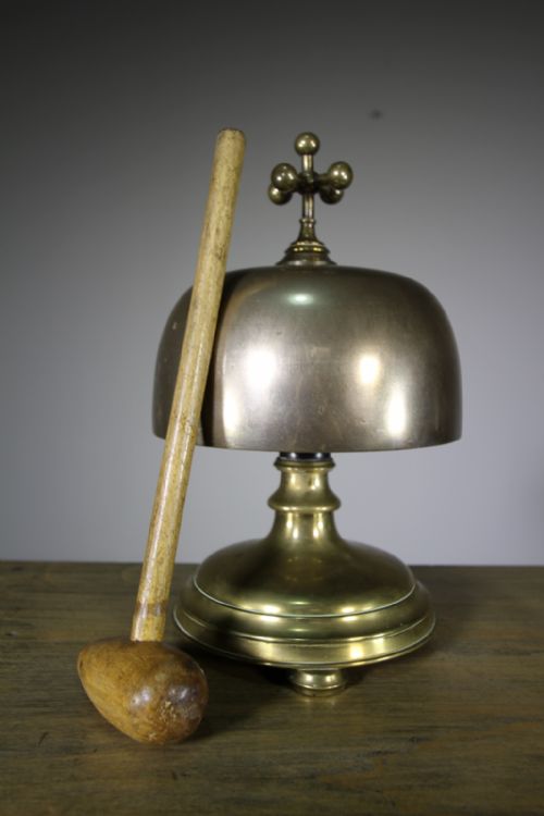 Very Large English 19th Century Antique Desk Top Bell