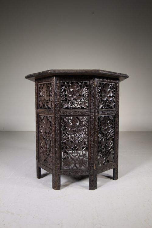 Anglo Indian Antique Carved Side Table with Interesting History