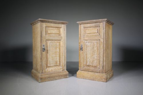 
Pair of Howard & Sons 19th Century Antique Oak Bedside Cupboards