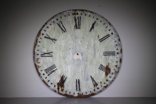 Massive 19th Century Antique Clock Face in Original Paint