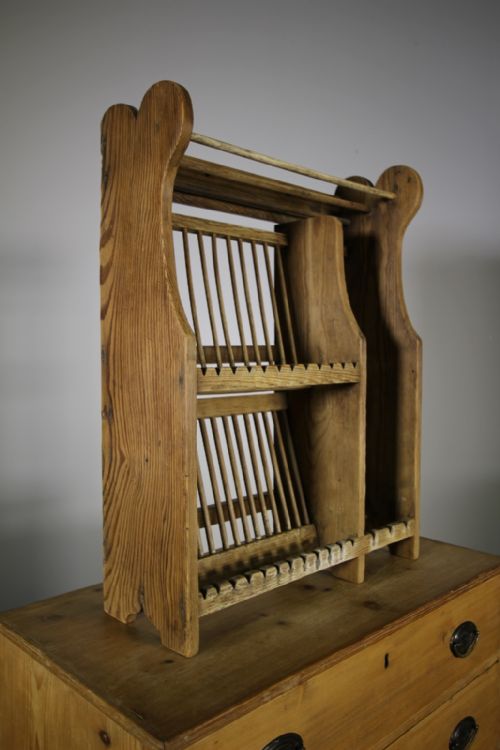 English Antique Pine Plate Rack